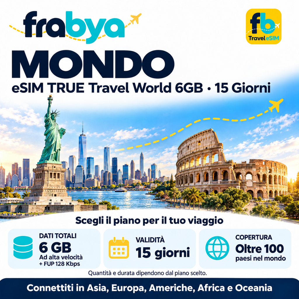 eSIM TRUE Travel World 6GB – 15 Giorni — Frabya Travel eSIM
