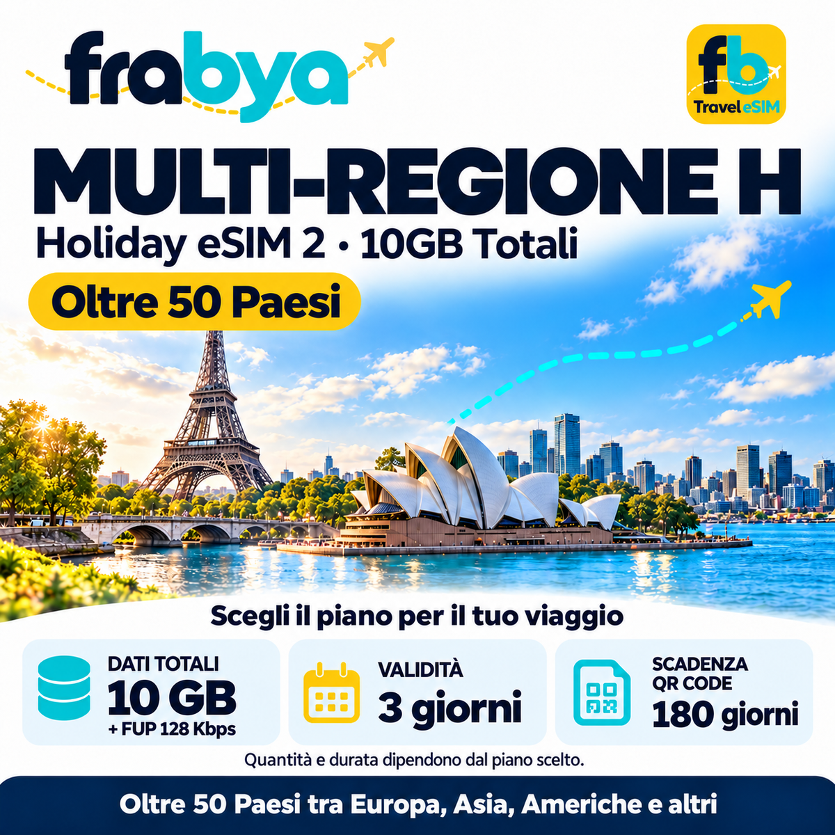 Holiday eSIM 2 Multi-Region H (Total 10GB) — Frabya Travel eSIM