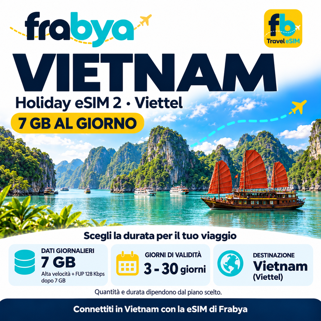 Holiday eSIM 2 Viettel (Daily 7GB) — Frabya Travel eSIM