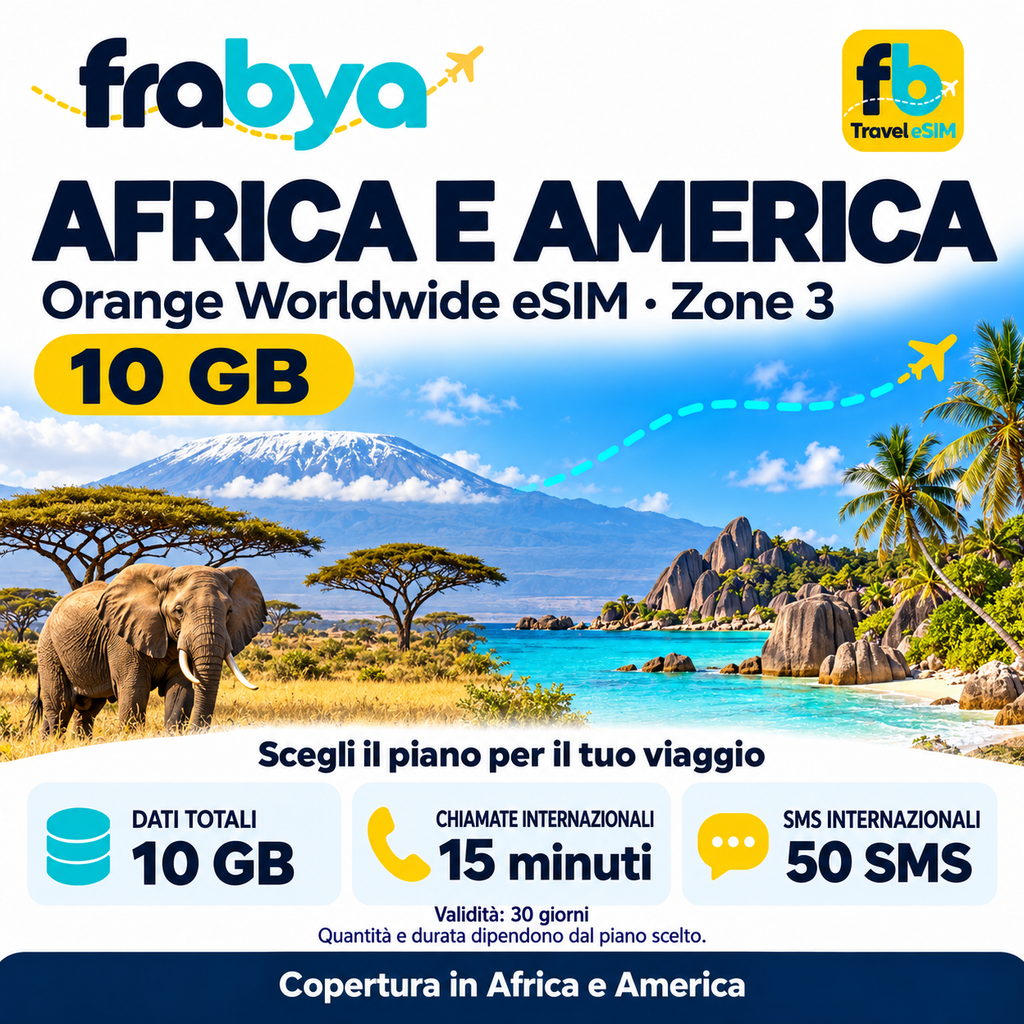 Orange Worldwide eSIM 10GB — Zone 3 — Frabya Travel eSIM