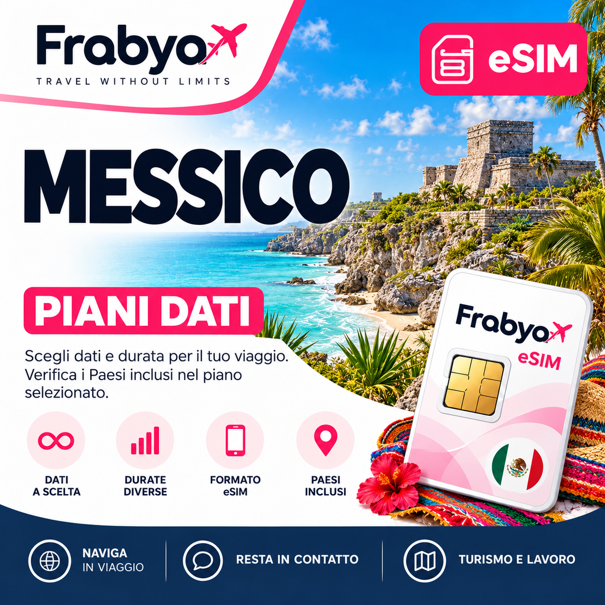 Frabya eSIM MESSICO — piani dati e durate selezionabili