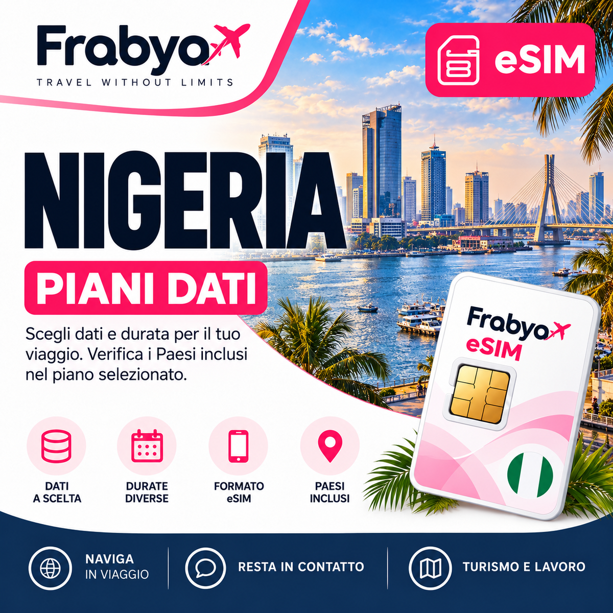 Frabya eSIM NIGERIA — piani dati e durate selezionabili