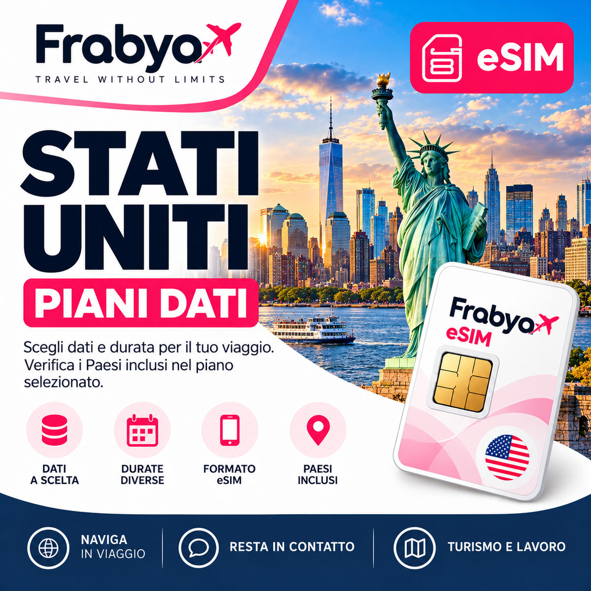 Frabya eSIM STATI UNITI — piani dati